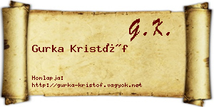 Gurka Kristóf névjegykártya